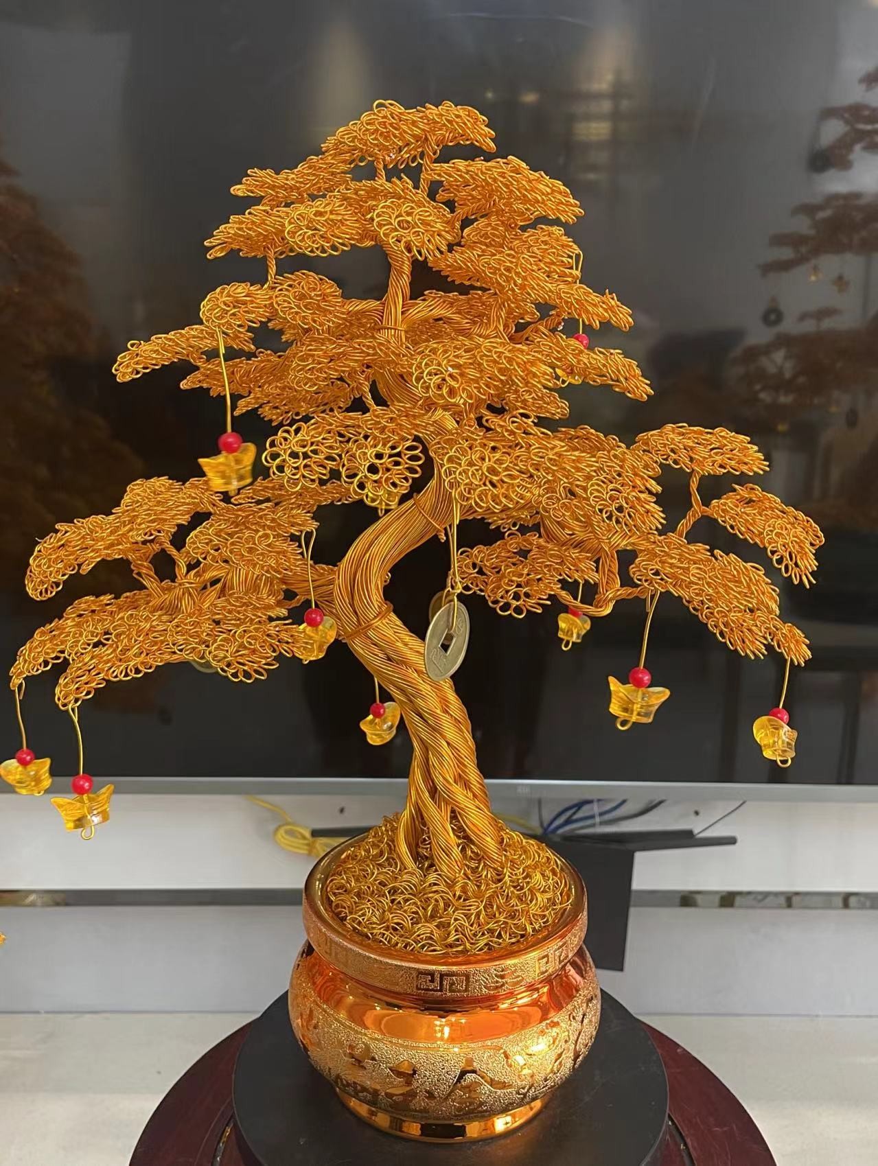精品45高33宽发财树摇钱树工艺品创意家居客厅办公开业乔迁摆件