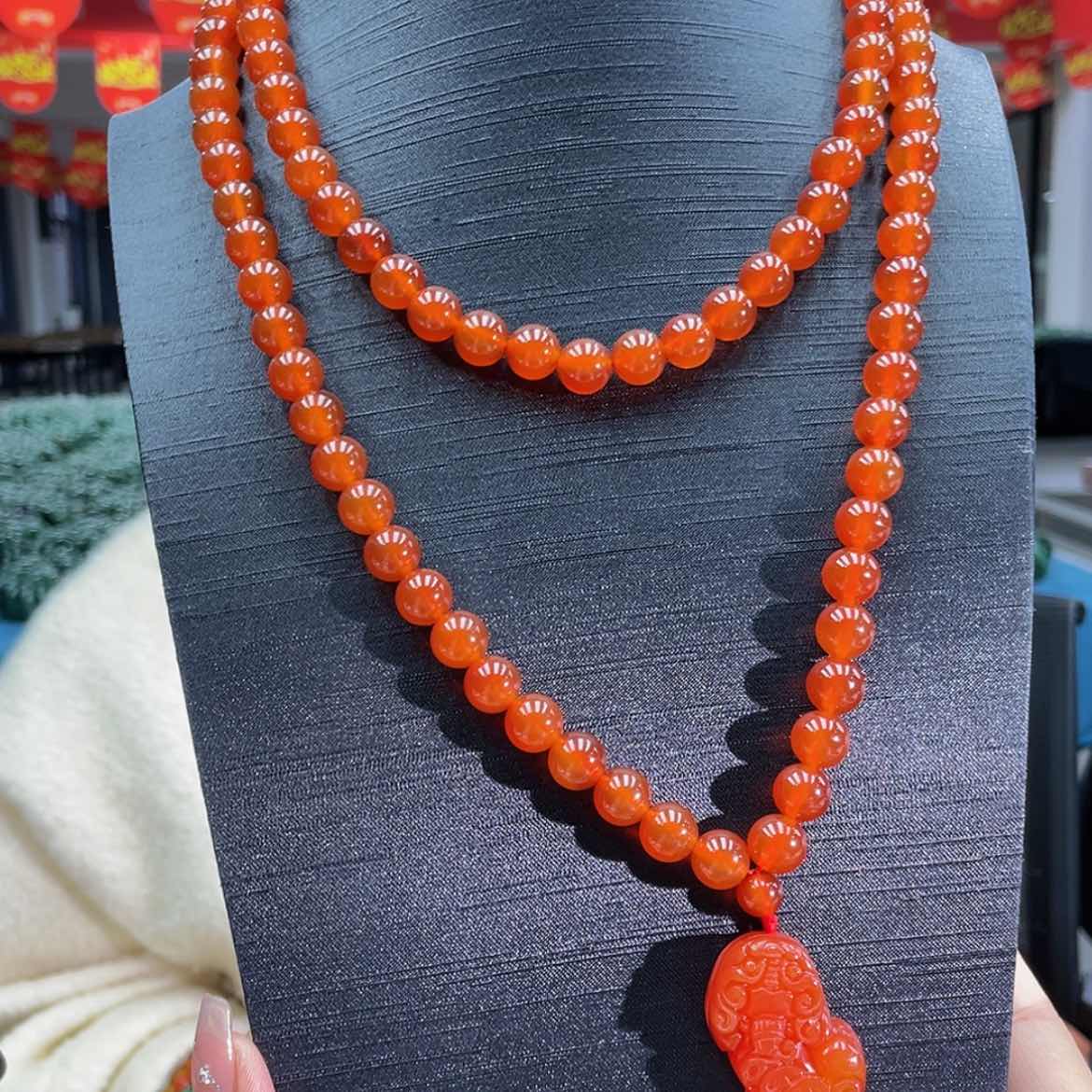 【闪购商品】玛瑙/玉髓新款108颗毛衣链未镶嵌