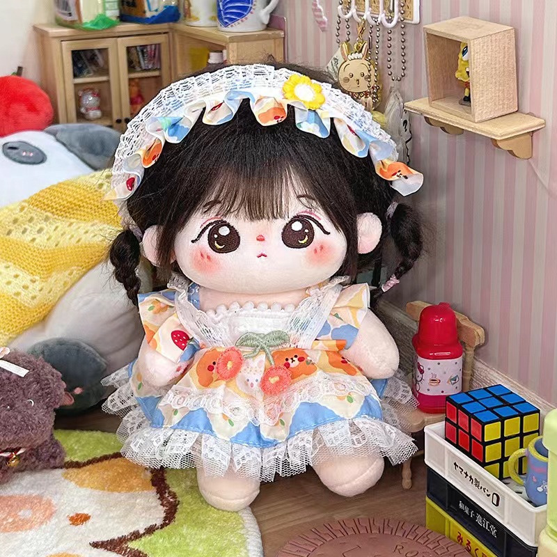 【现货】20cm娃衣服棉花娃娃夏日清新樱桃甜心可爱便宜换装裙子