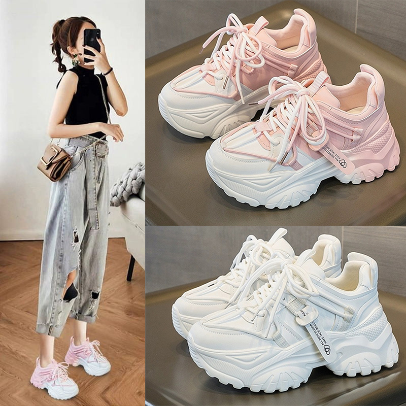 卓诗尼沿荐老爹鞋女2023年秋季新款百搭厚底运动鞋女跑步休闲小白