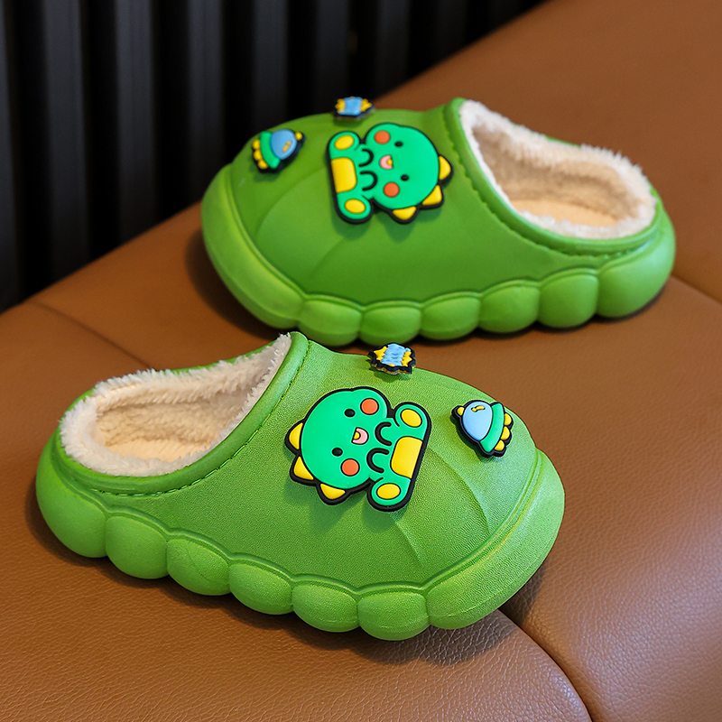 【小扬哥推荐】男童棉拖鞋女孩室内防水防滑加绒保暖儿童毛毛拖宝