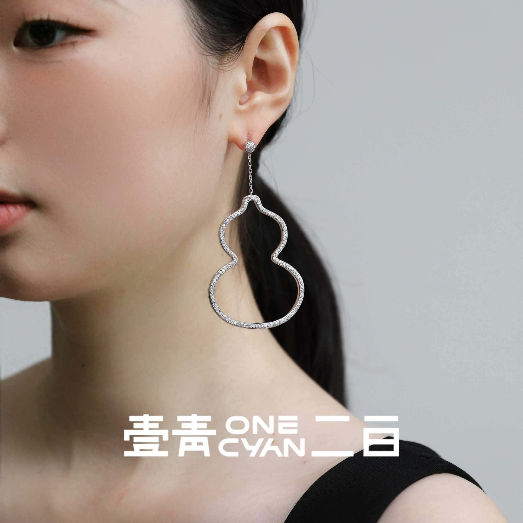 925银耳饰 《葫葫生威》莫桑纯银ins百搭葫芦耳钉小众单只新年耳饰