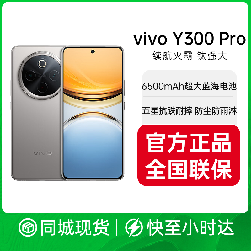 vivo Y300 Pro 5G版 6500mAh超薄蓝海电池 全等深微四曲屏 SGS五星抗摔认证 AI拍照手机全网通手机 官网正品