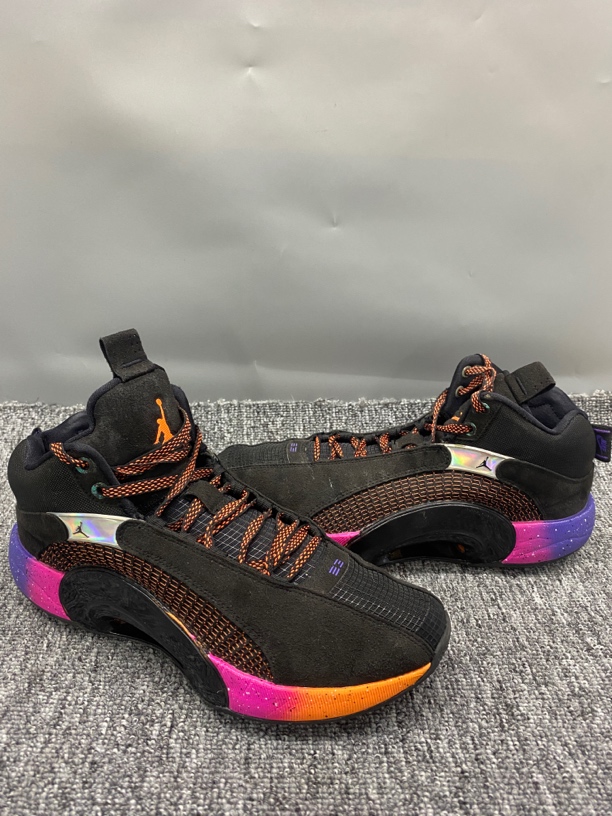 44码 Air Jordan 35 日落黑橙 中帮实战篮球鞋