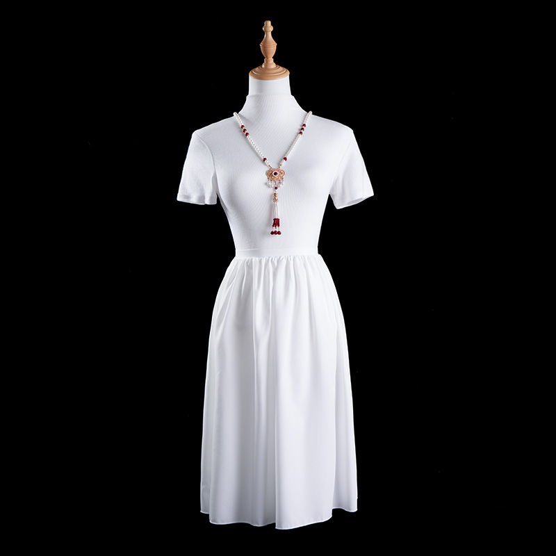 落九天中式汉服防走光马面裙白色内衬女士松紧腰新款半身裙