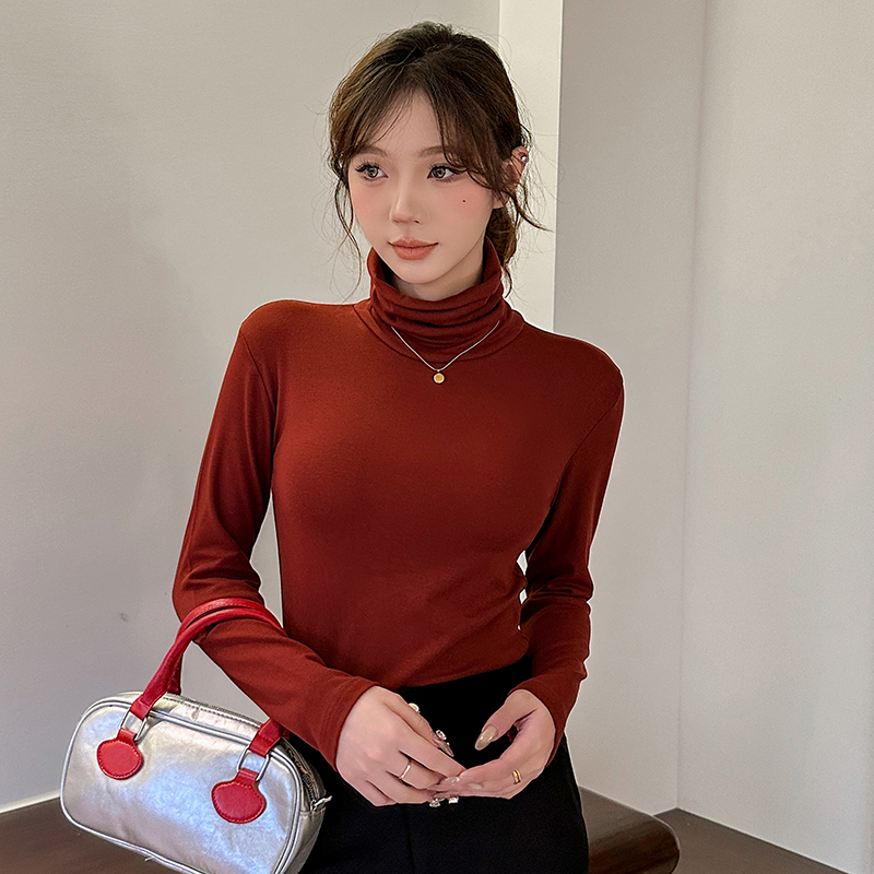 高领内搭毛衣女秋冬打底衫女款爆款2024新款漂亮可外穿精致针织衫