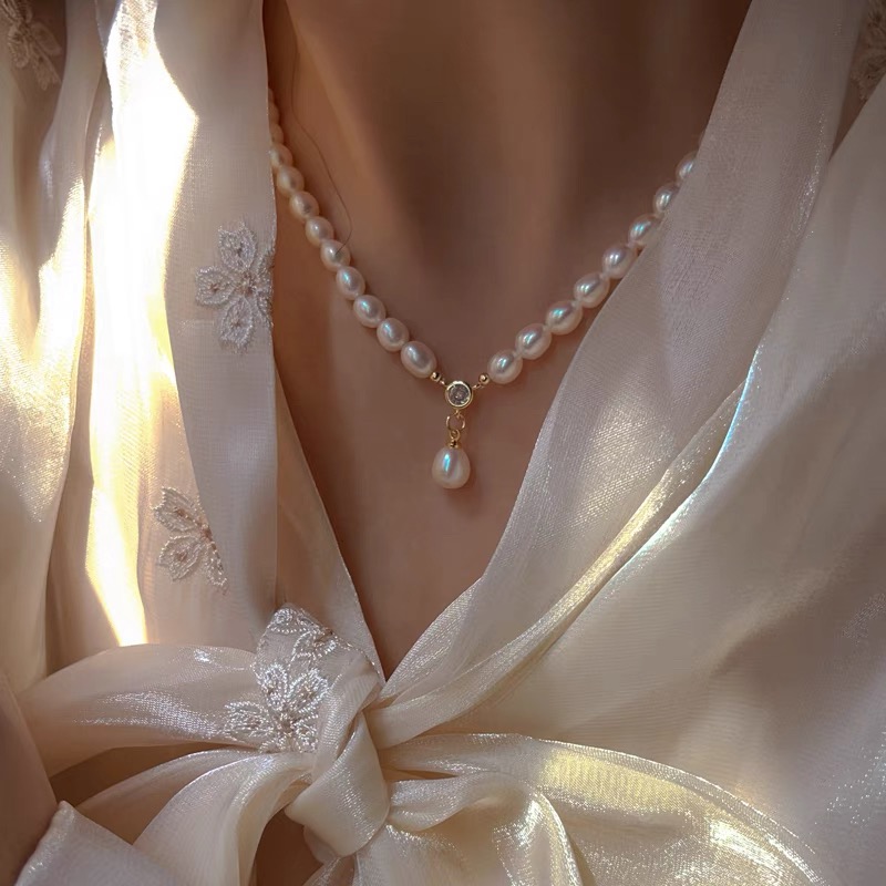 天然淡水珍珠项链复古优雅轻奢百搭项链简约气质颈链LH0562