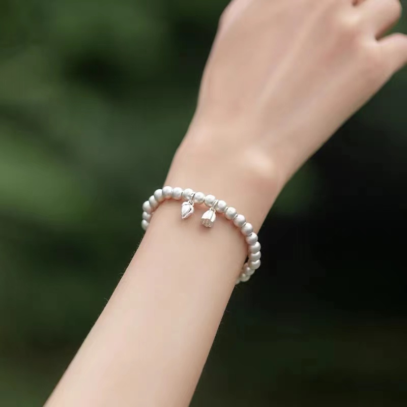 足银手链 足银999.9两世欢手链17±2克经典弹力时尚