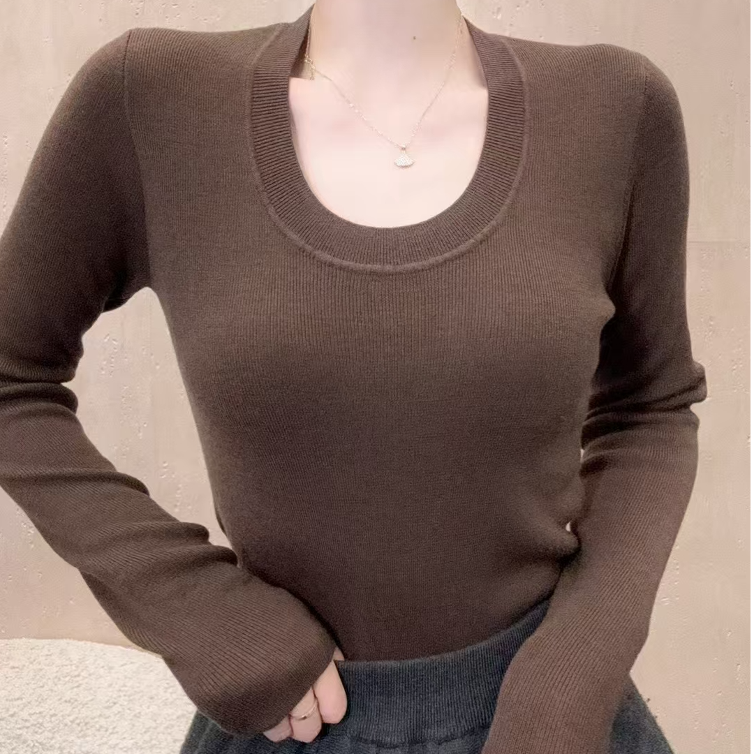 【红人上新】显瘦气质长袖时尚百搭新款修身秋冬秋季针织衫女款上衣