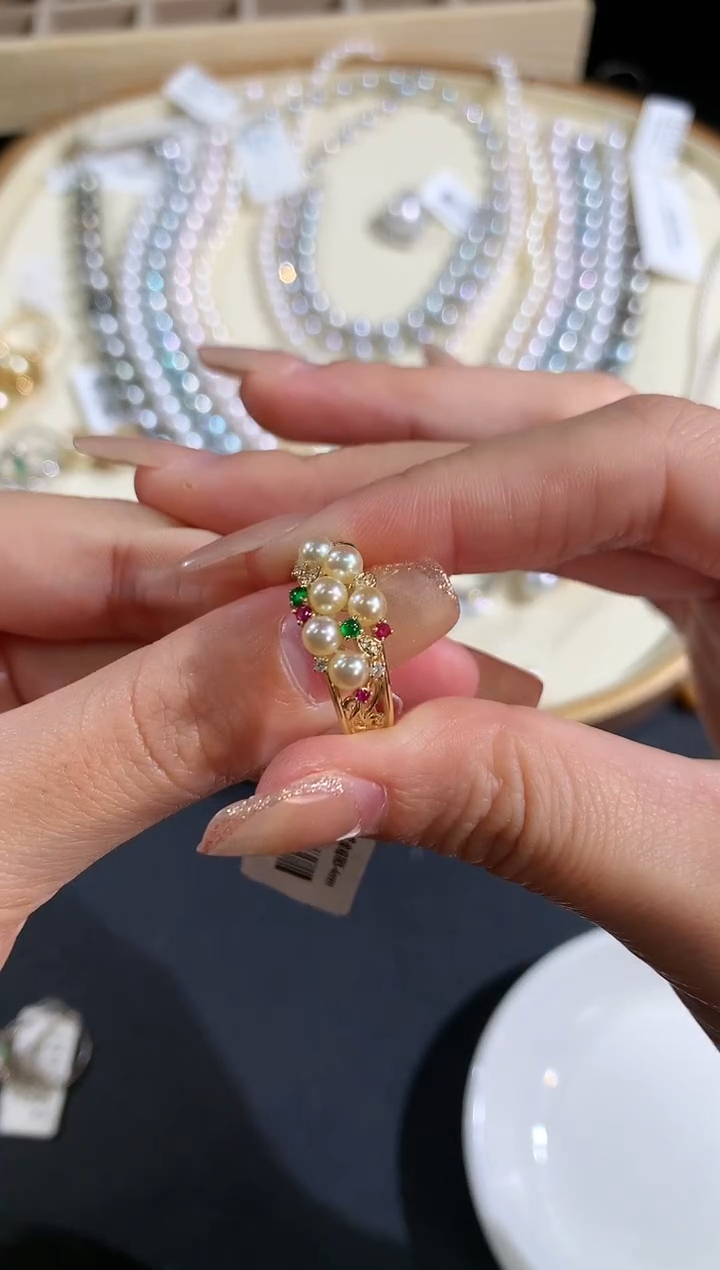 【闪购商品】海水珍珠戒指18K金镶嵌V96|3980+0