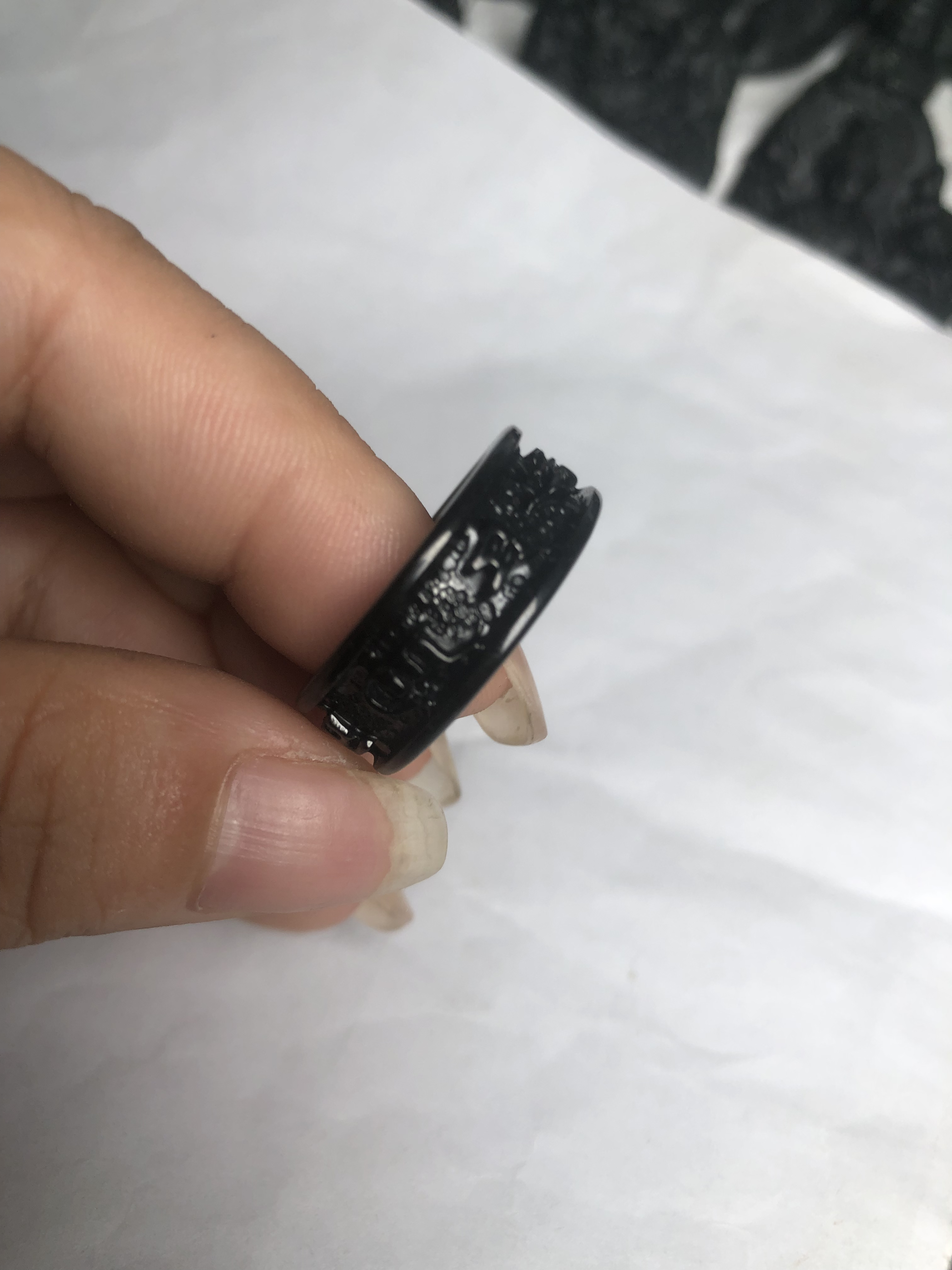 墨翠戒指缅甸翡翠A货