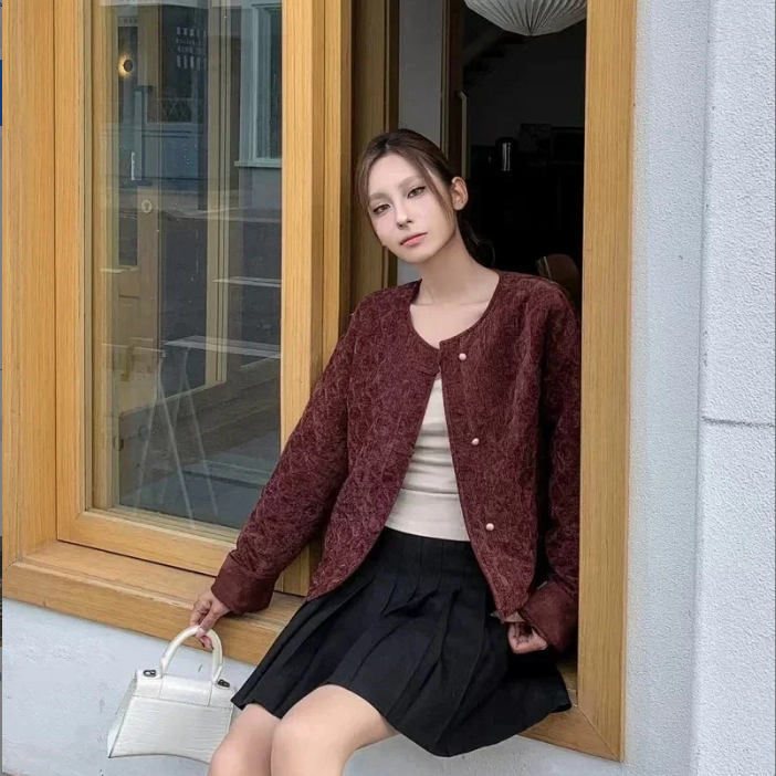 秋冬短款加厚麂皮绒外套G58067