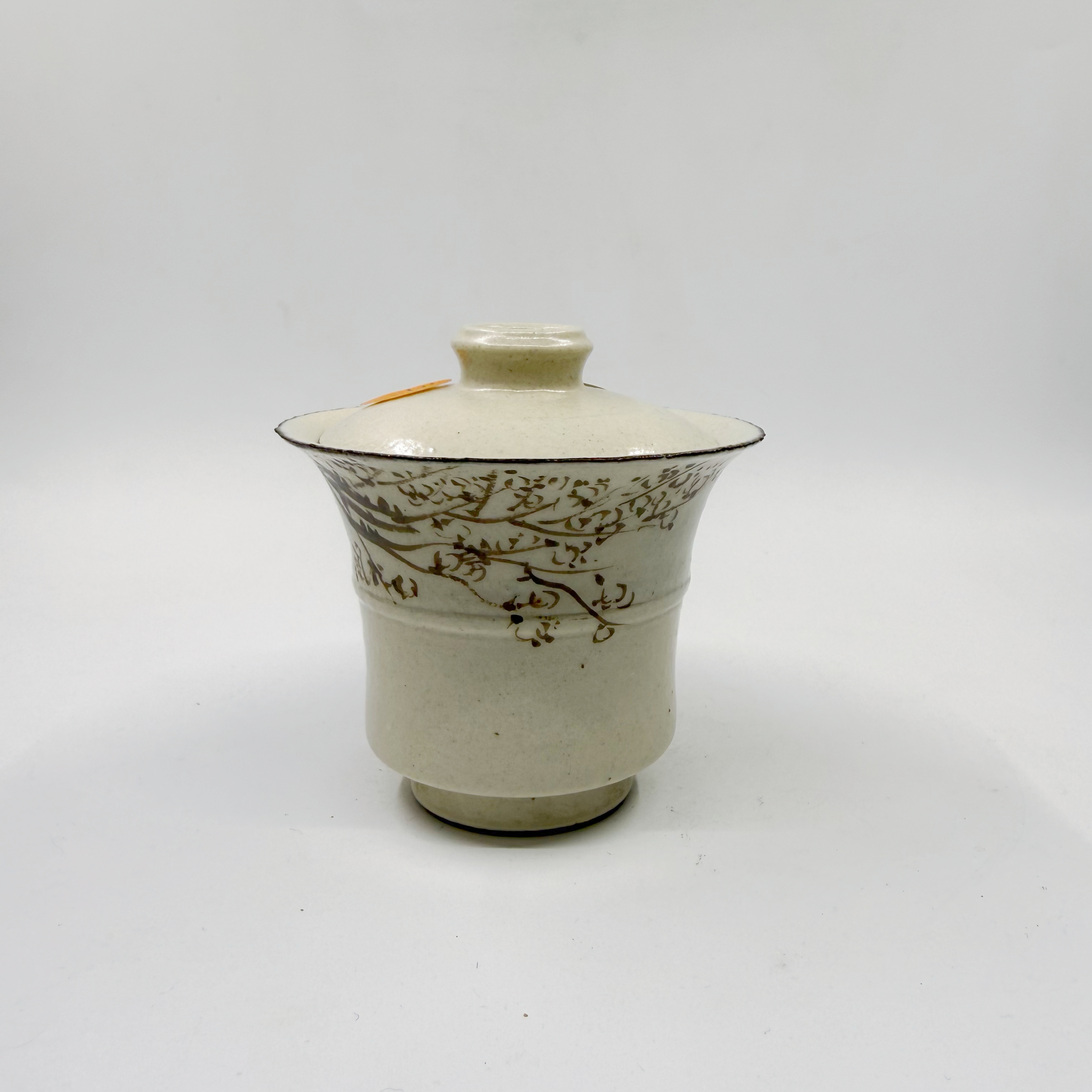 霁月山房朱茂刚 粉引青花梅花竹节盖碗陶瓷纯手工手绘11745中式