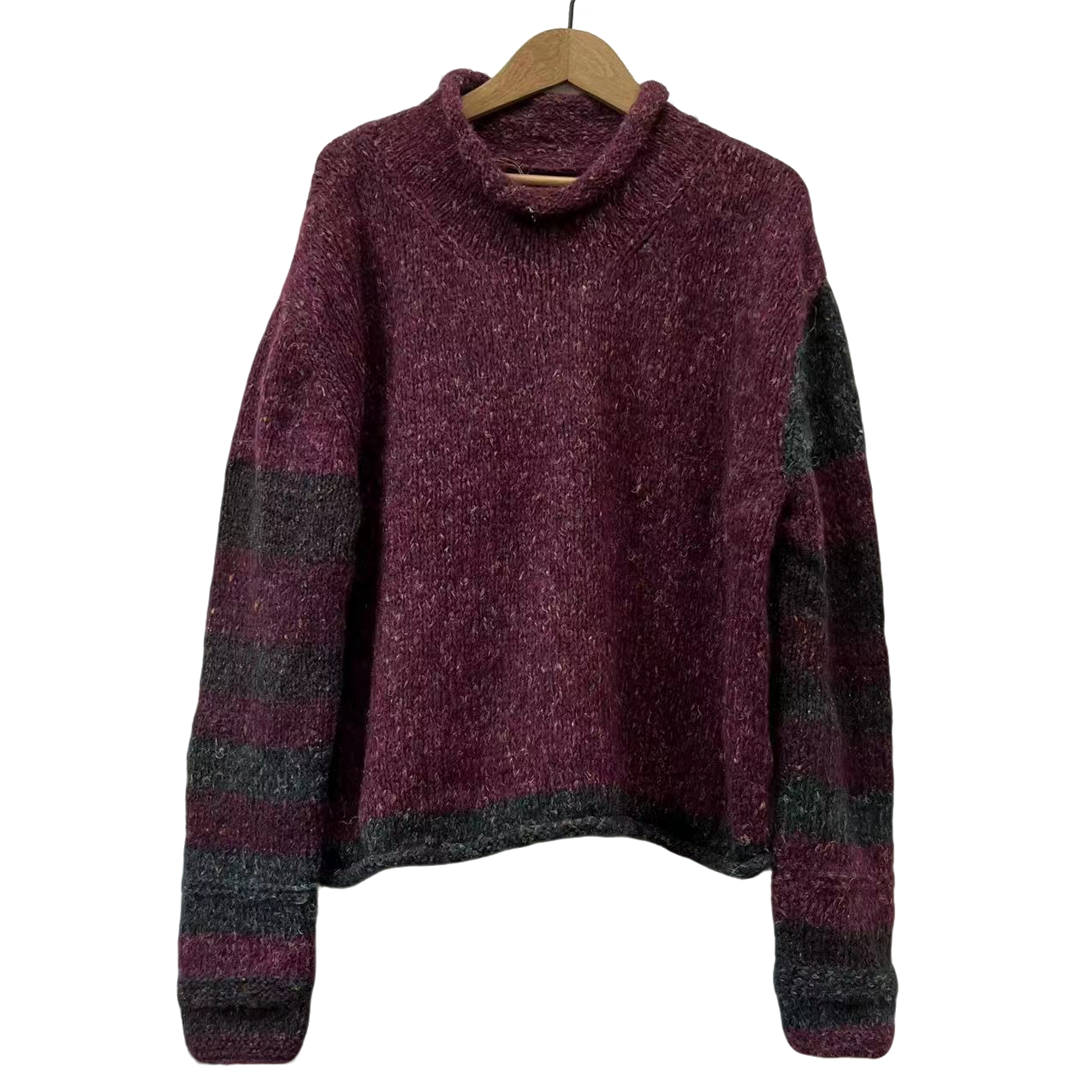 7折山山家-左岸迷香【手织毛衣】53862套头长袖针织半高领宽松秋冬