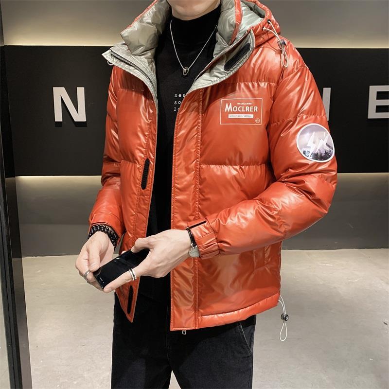 波司澄羽绒服2022年冬季新款男士亮面羽绒服男修身连帽羽绒衣潮流