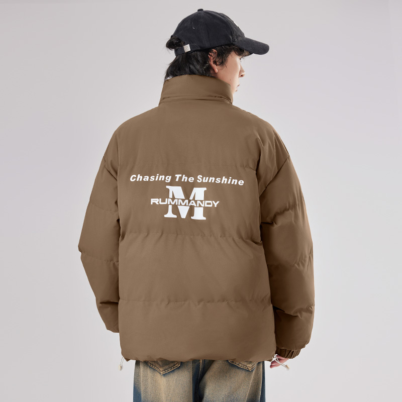 RUMMANDY美式潮牌立领棉服男女同款保暖棉衣外套情侣款