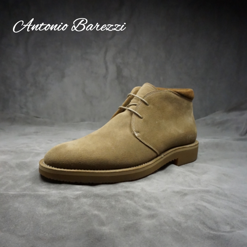 antonio barezzi2025年新款男士头层反绒牛皮休闲时尚沙漠短靴