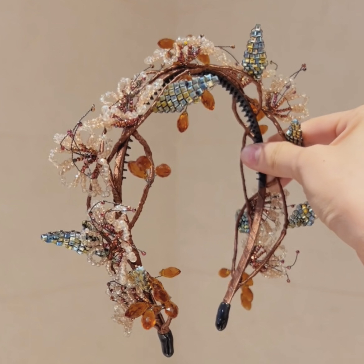 杜鹃花私人订制高定发箍