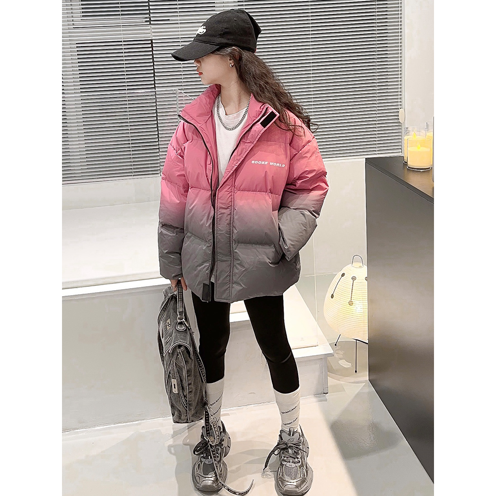 巴拉巴拉女童羽绒服冬季2023新款洋气儿童轻薄白鸭绒女大童加厚