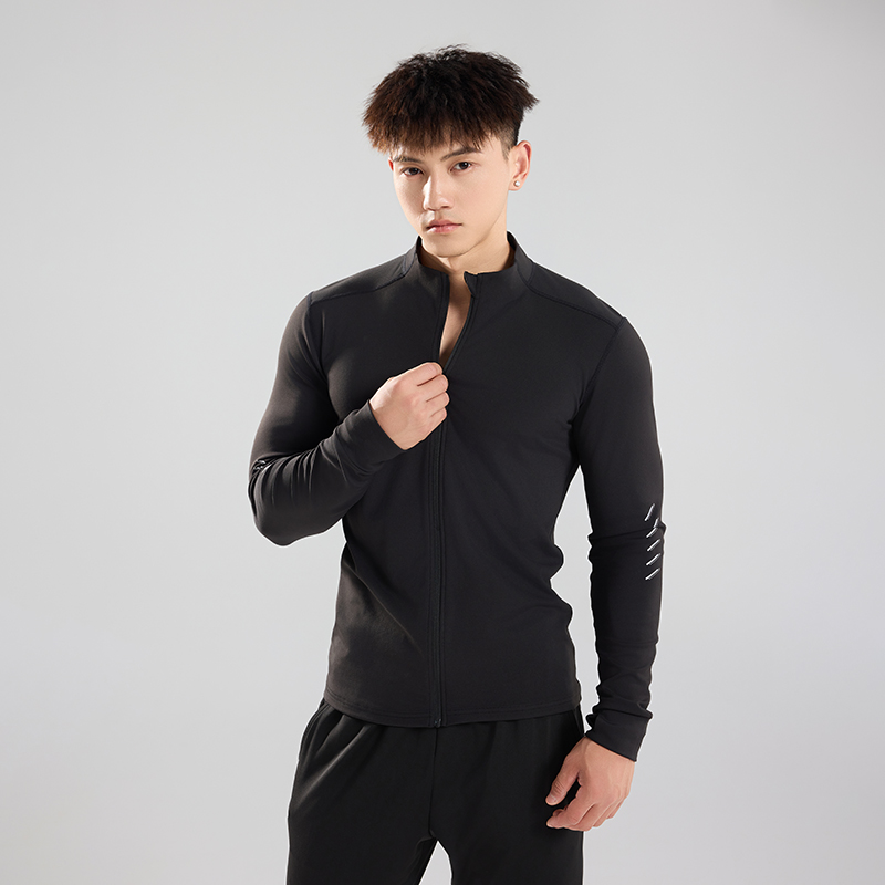VEST UP弹力防晒多功能立领健身衣运动跑步拉链长袖t外套骑行男潮
