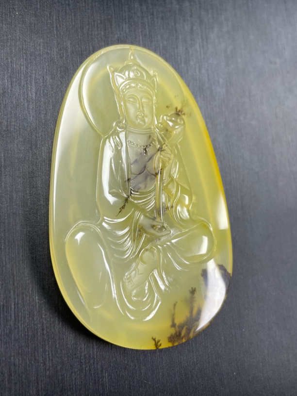 黄龙玉地藏王菩萨挂件