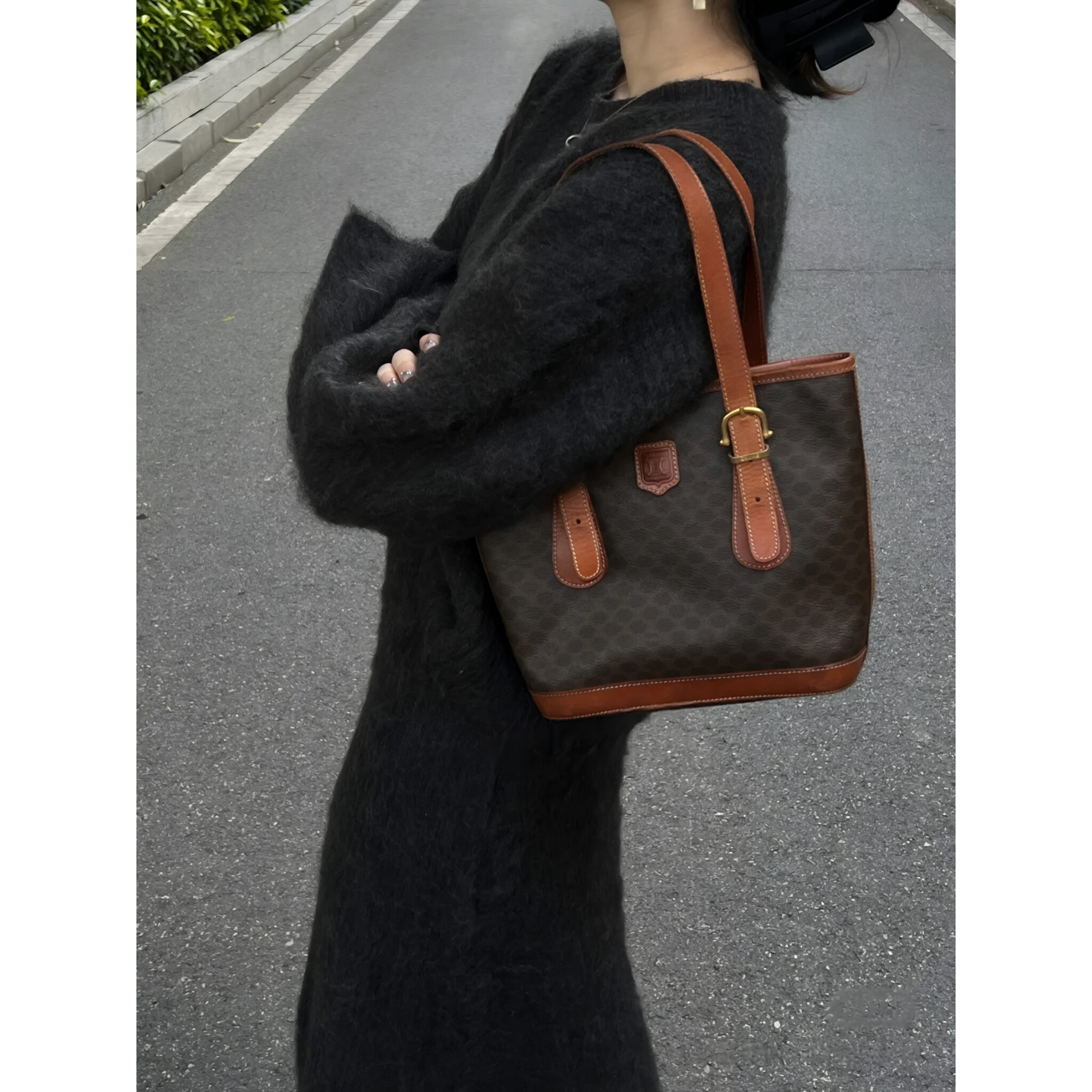95新 Celine/思琳 肥肥中古/celine/老花水桶包