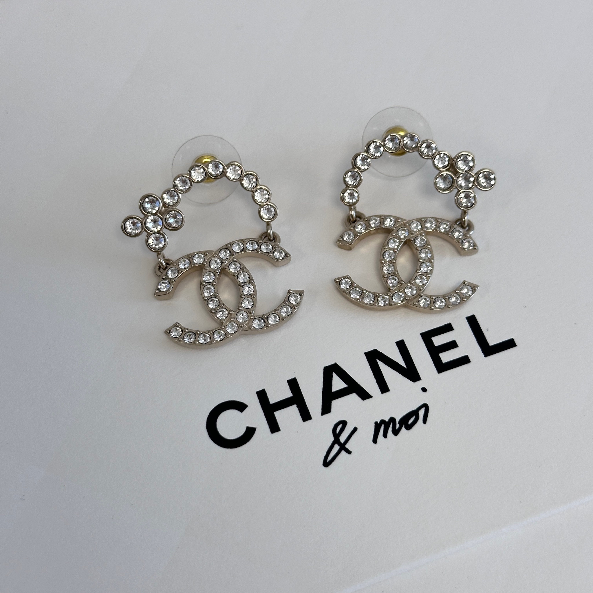 全新未使用 Chanel/香奈儿 Vp折扣 23a满钻双c花朵耳钉