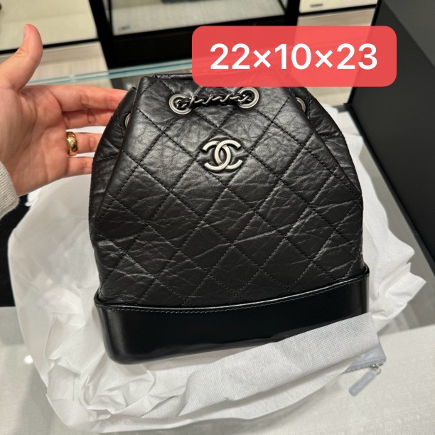 未使用 Chanel/香奈儿 流浪双肩包双C复古黑金经典 