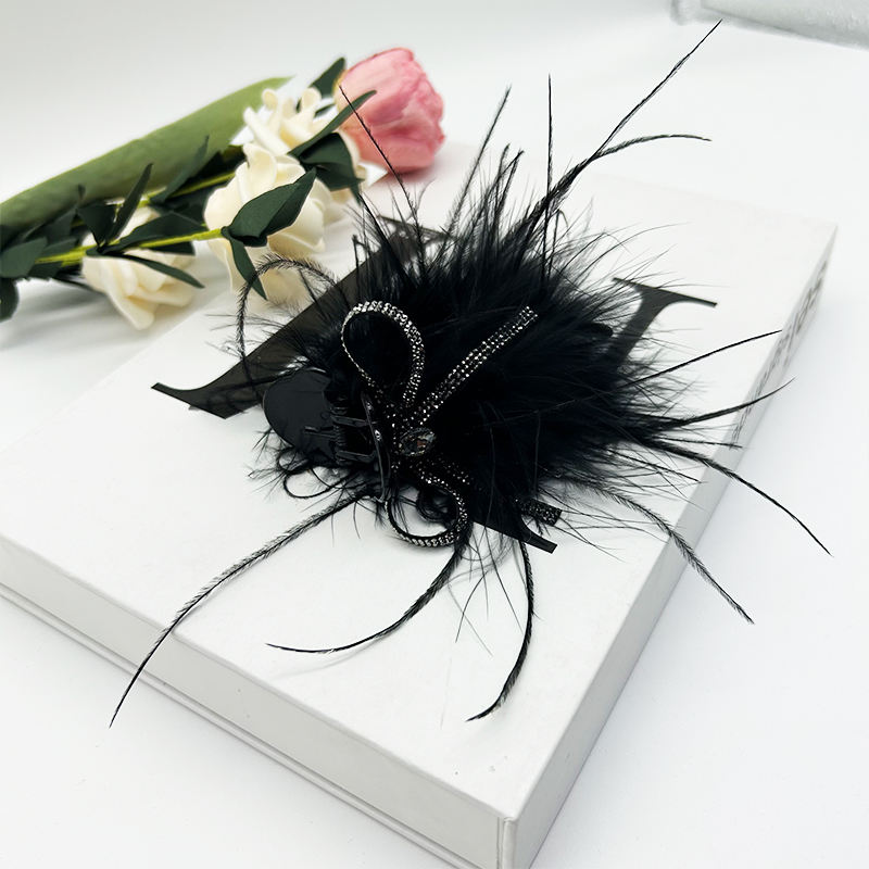 【浮梦】蓬松羽毛气质高级蝴蝶结丸子抓夹