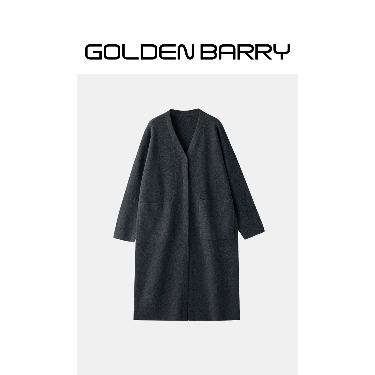 GOLDENBARRY|241182慵懒宽松长款羊毛开衫 穿搭