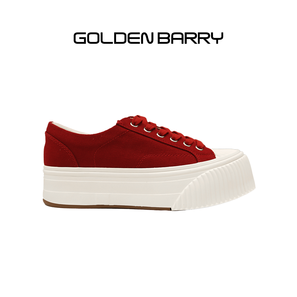 GOLDENBARRY|641008好穿洋气休闲厚底帆布鞋