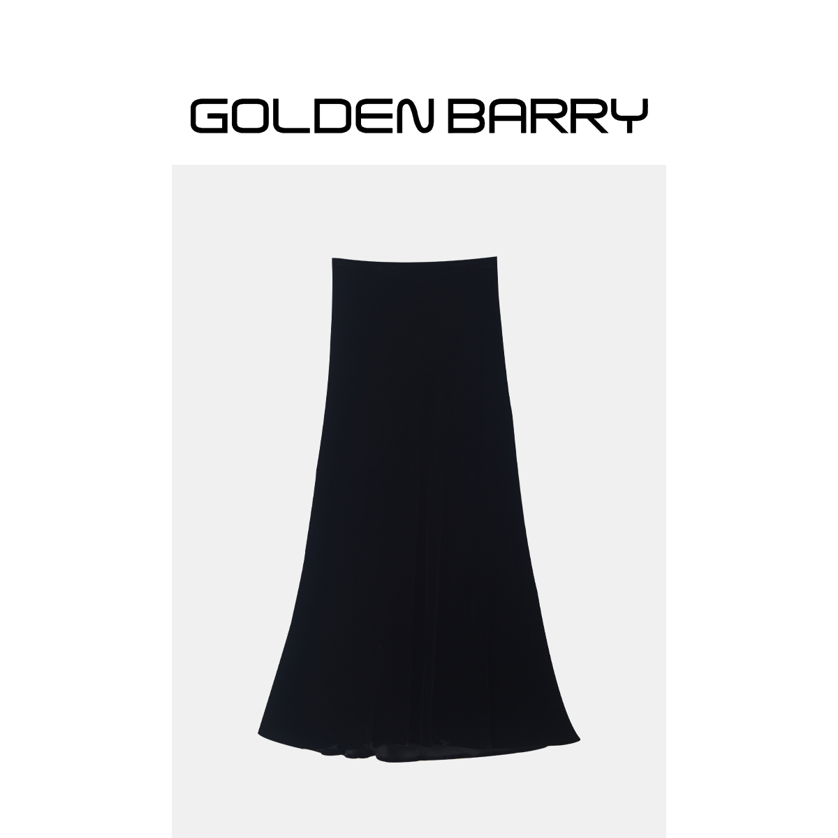 GOLDENBARRY|310105女装气质时尚女士黑色百搭长款丝绒半裙