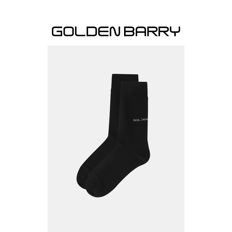GOLDENBARRY|67002中筒字母logo潮流舒适百搭洋气袜子