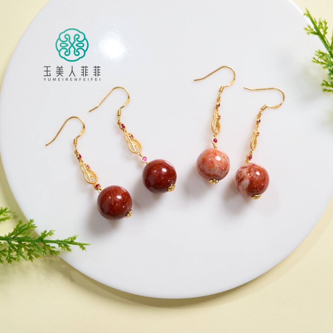 玉美人菲菲^S925珊珊玉耳坠-约14mm-多样性发一