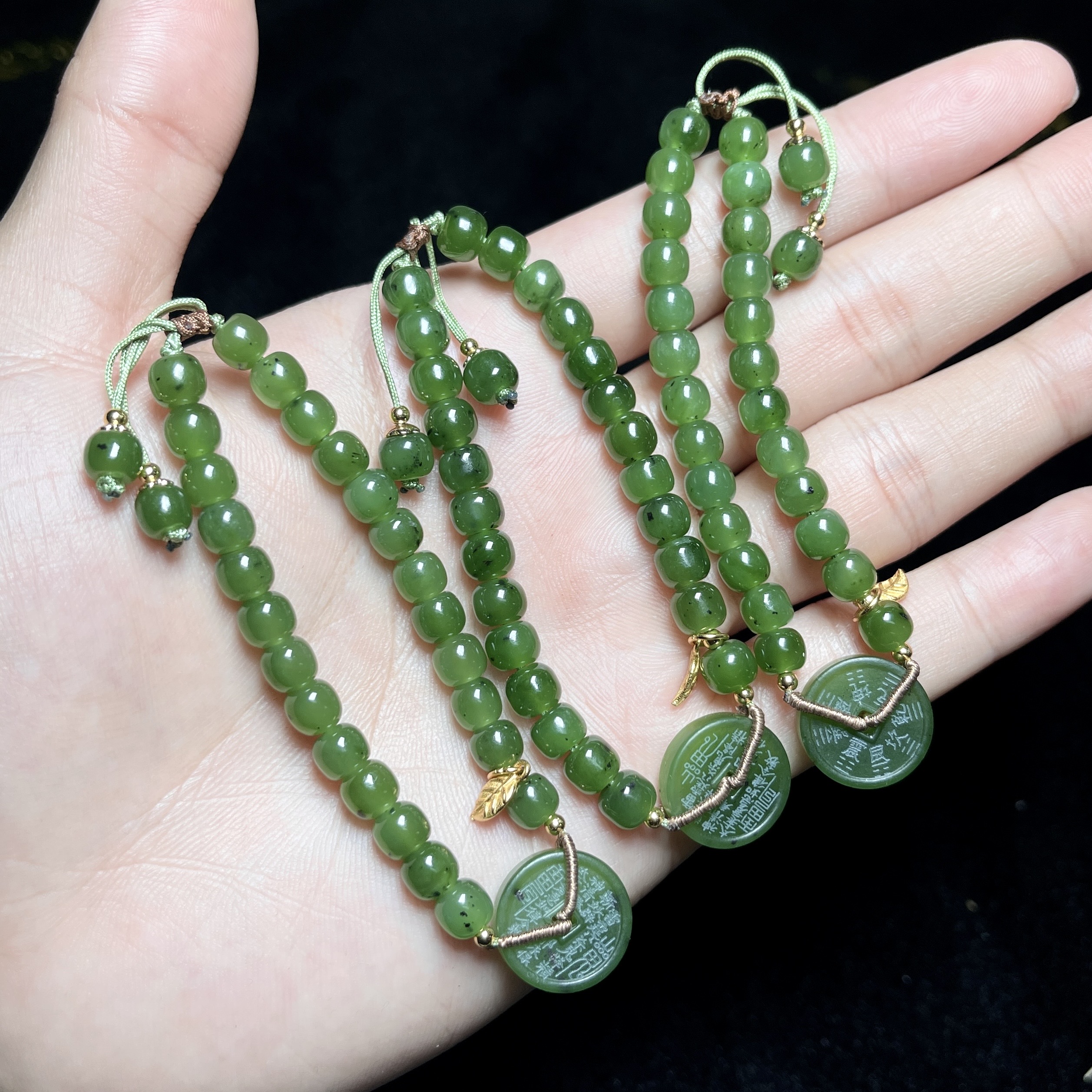 菲菲珠宝好*碧玉单圈手串-老型珠约6mm*多样性发一