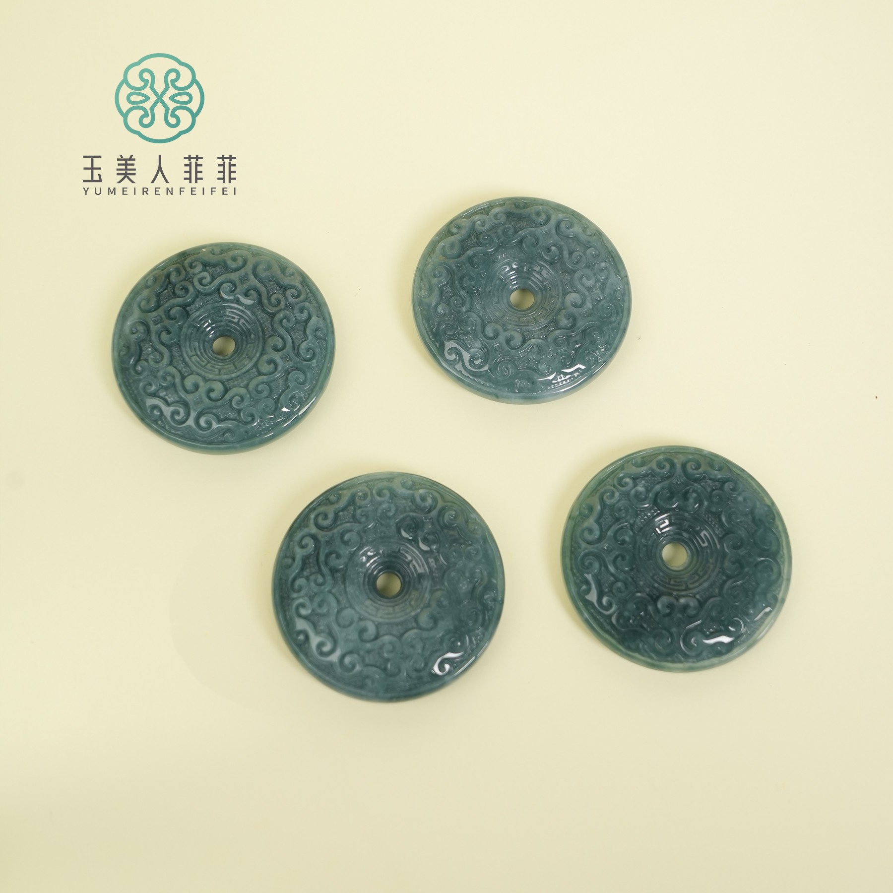 菲菲珠宝好*翡翠平安扣吊坠约50mm-多样性发一