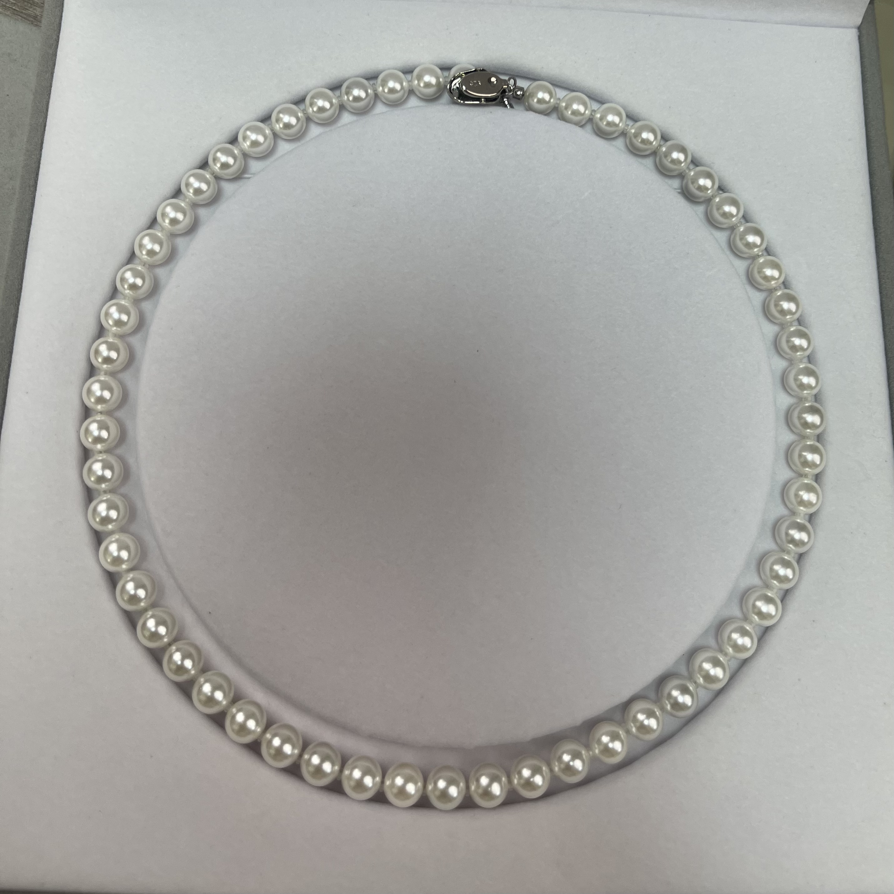 7-8mm天然淡水无核珍珠项链强光气质白色时尚仙女