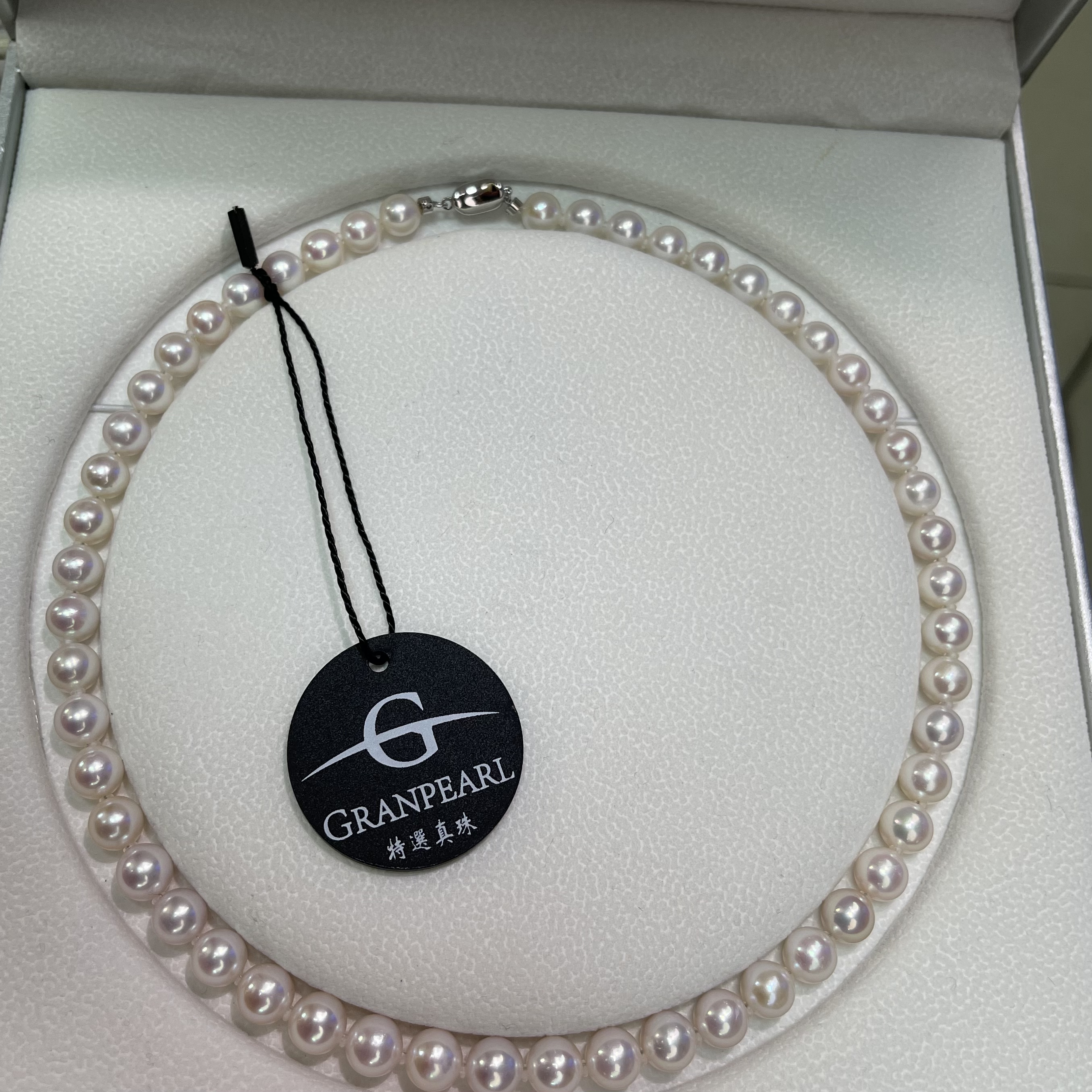天然无核淡水珍珠黑标8-9mm正圆极强光满串项链经典简约百搭