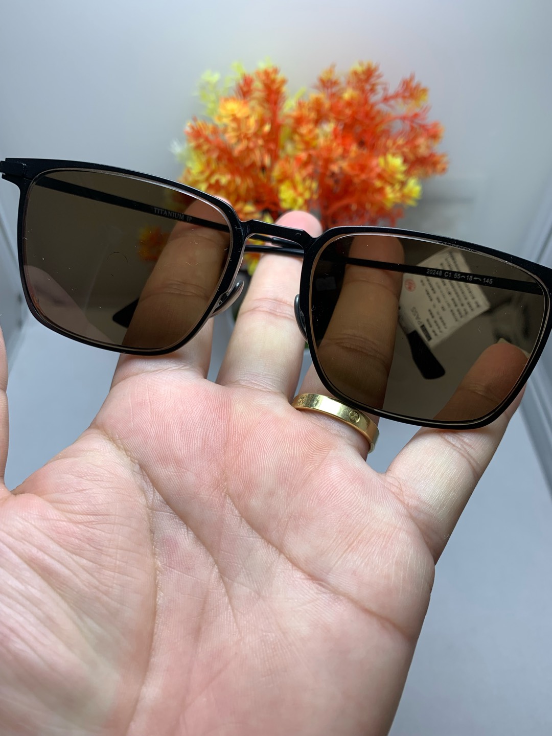 天然水晶石头眼镜遮阳时尚茶色镜复古太阳镜石头镜方框镜片墨镜