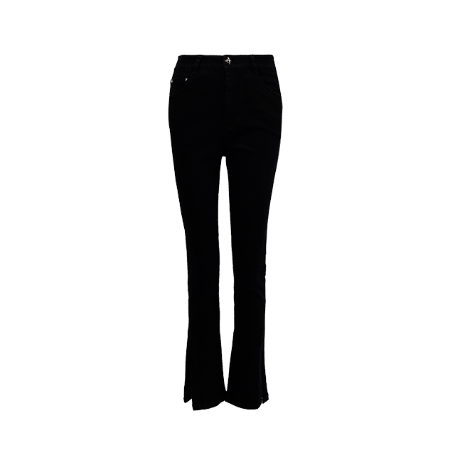 DNCY527开衩牛仔黑色微喇裤DA31121190