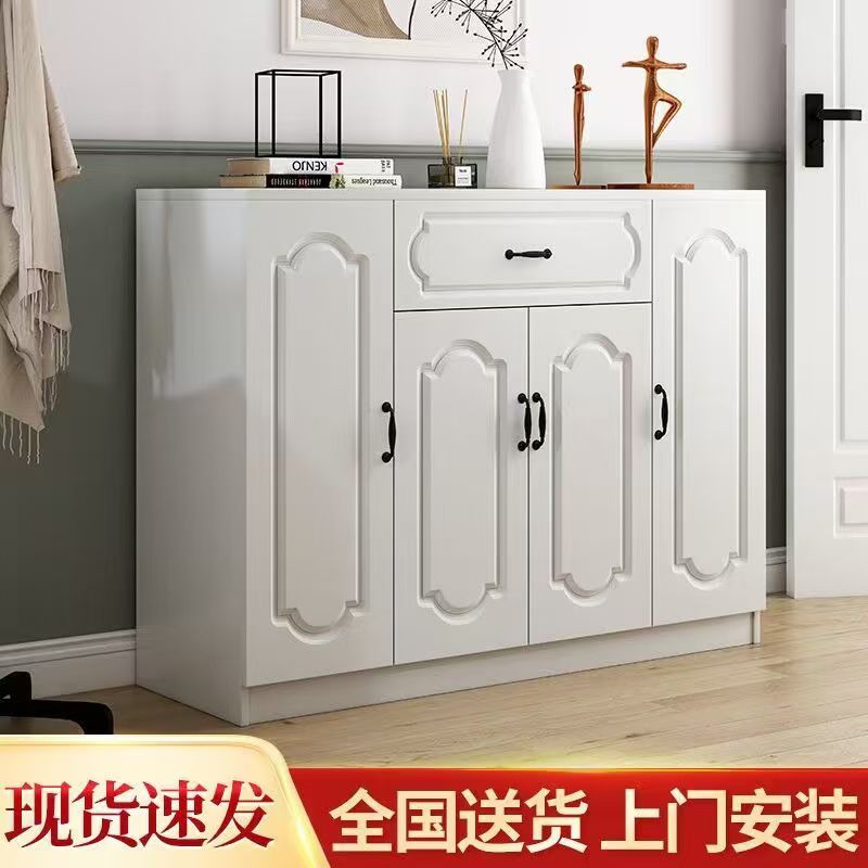 白色经济型家用门口入户简约大容量阳台玄关一体多层收纳储物柜