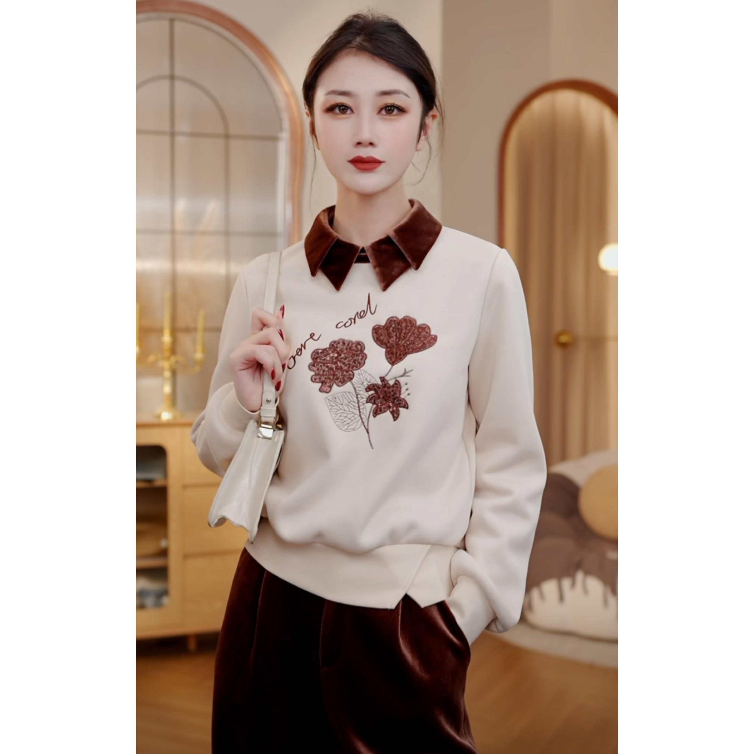 【CICI&GERTCOREL】 海边情书  丝绒加绒版冬季卫衣/长裤CC244Z1112