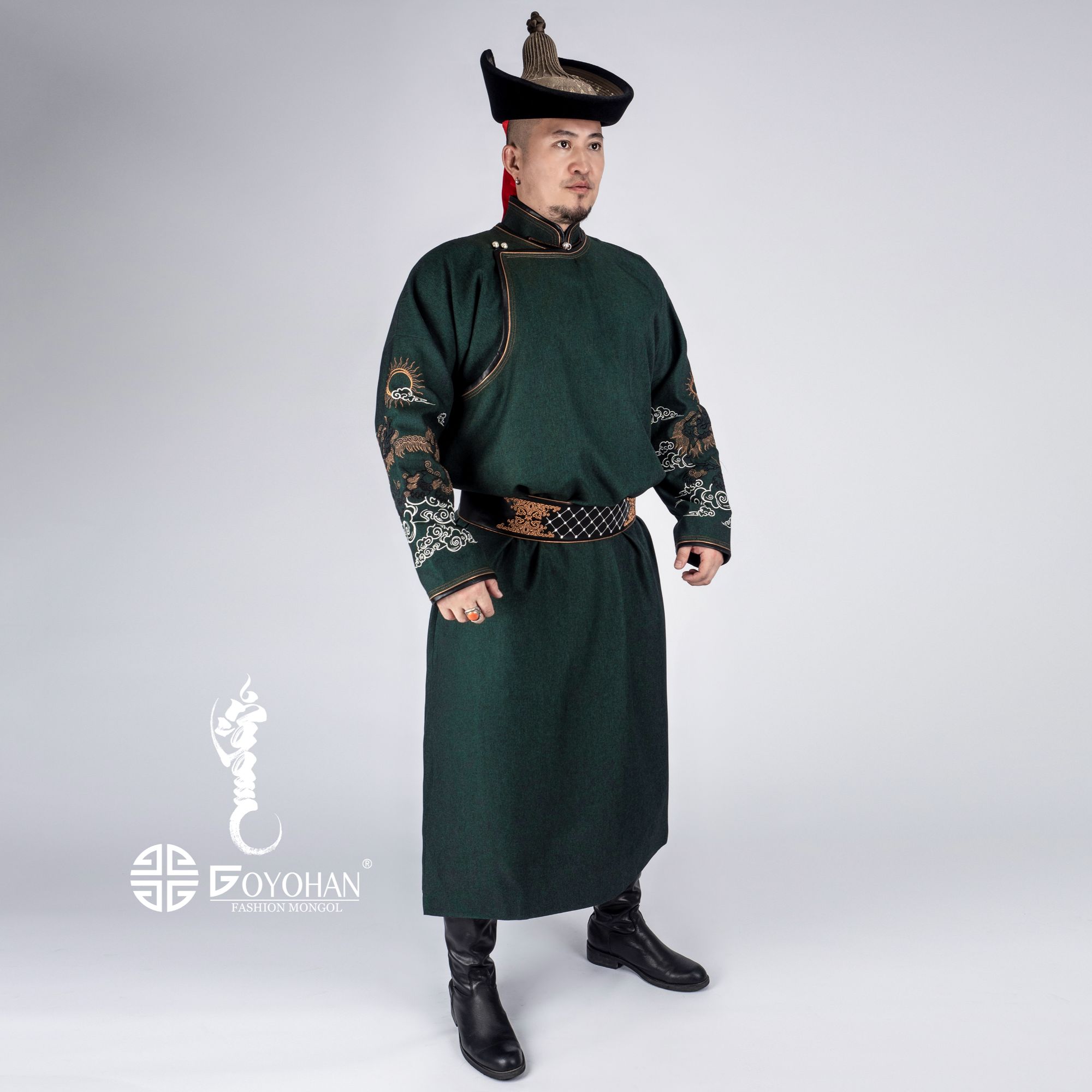 【高艺汗】男款多色民族风刺绣四季传统袍  1908