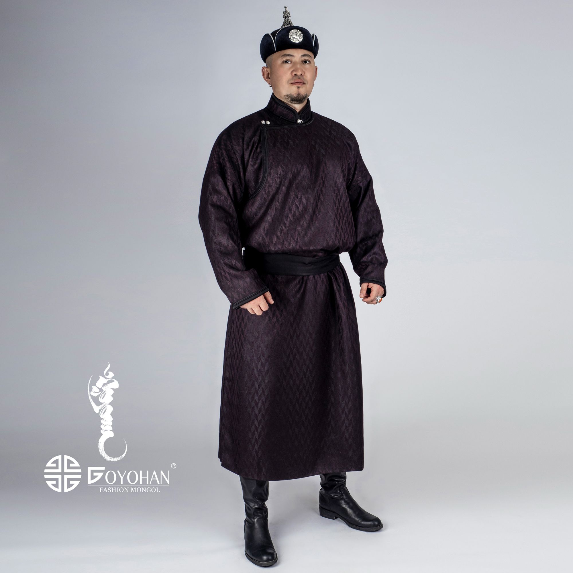 【高艺汗】精仿毛呢多层包边男款袍  1908