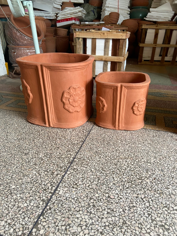 红陶花盆方盆大号尺寸40*38，小号30*28