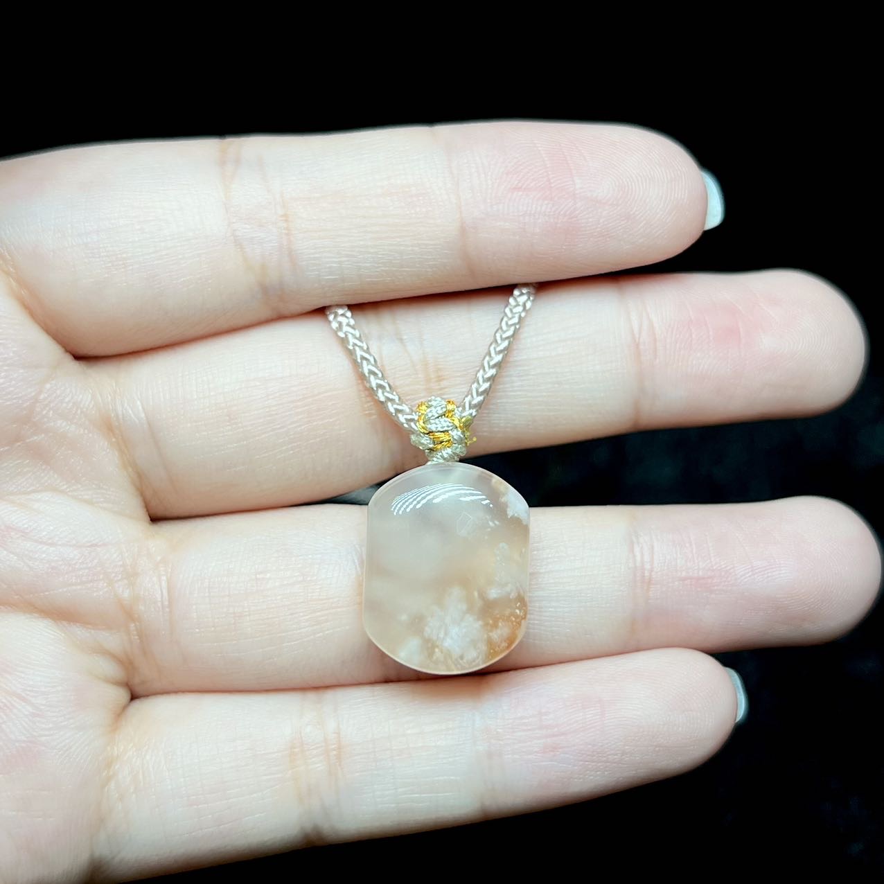 【小宝珠宝】4 S3943-樱花玛瑙吊坠-多样性发一件-17x13x6mm