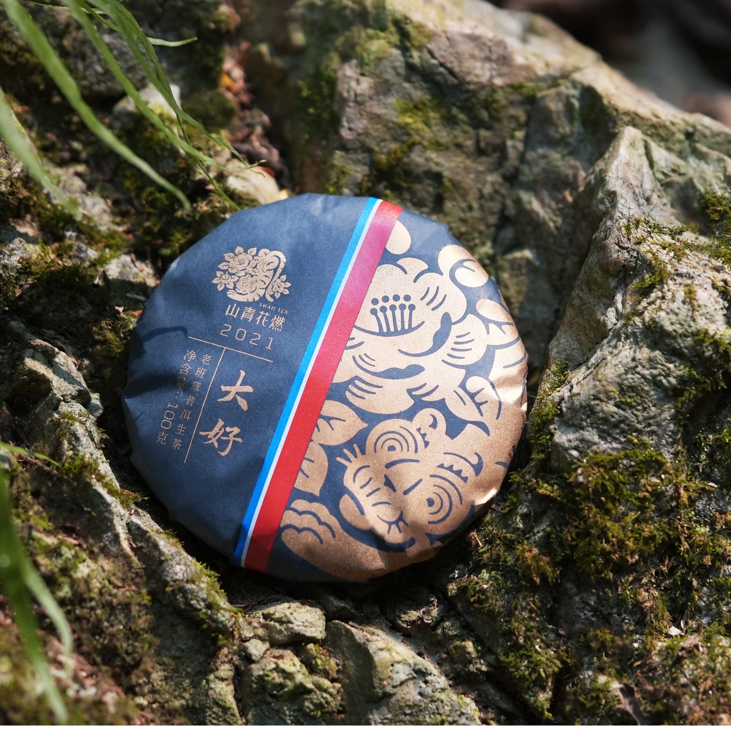 山青花燃【双十二专属】山青花燃老班章标杆2021年大好100g*1饼