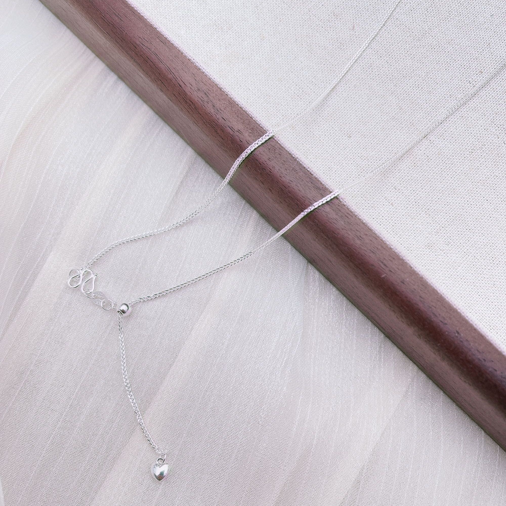 宸尊 链子足银 可调节肖邦链足银锁骨链毛衣链无吊坠银链子素链