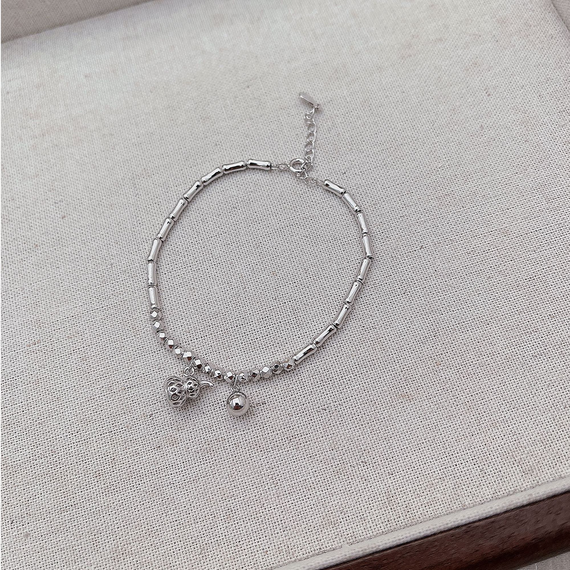 宸尊 925银手链 纯银葫芦竹节碎银手链女手工个性小众气质百搭