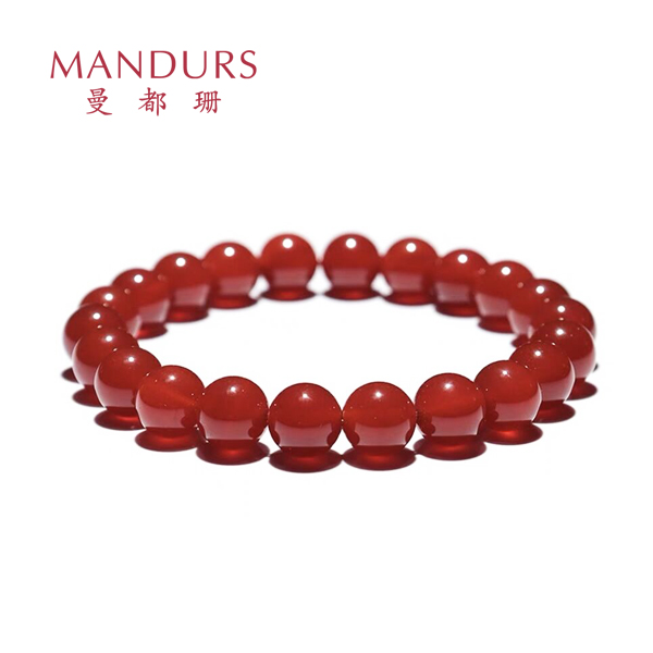 Mandurs/曼都珊弹力绳天然红玛瑙手串  MDS197819 红色时尚串珠